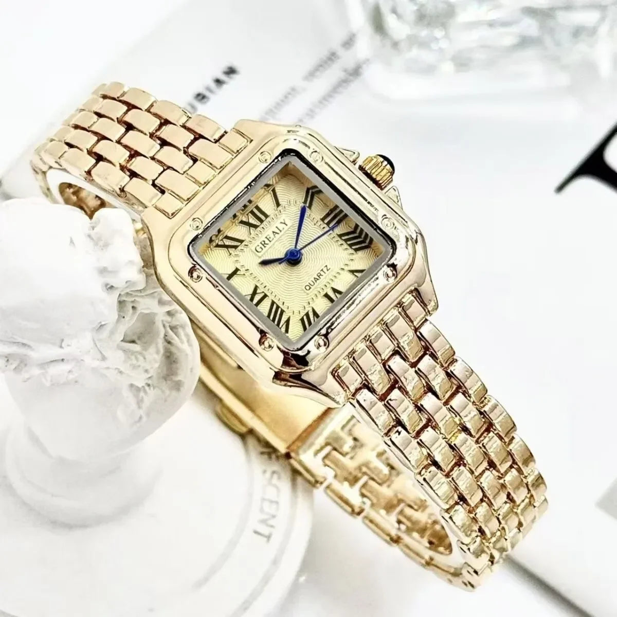 Gold | Silver Tone Vintage Bracelet Watch | Elegant Roman Dial Women’s Luxury Timepiece