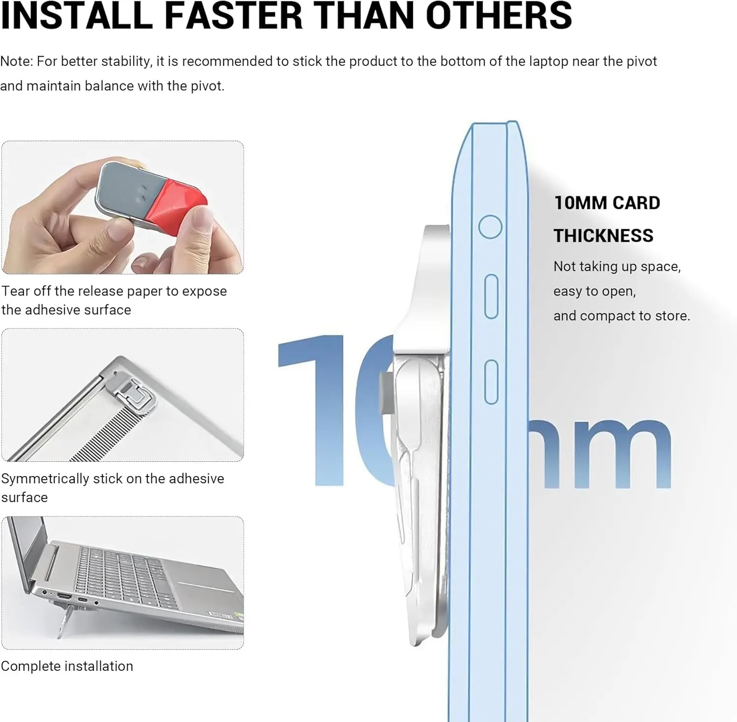 Fashionable Mini Portable Laptop Stand plastic Invisible Heightening Foot Pad Laptop Stand Foldable Desktop Tablet Stand