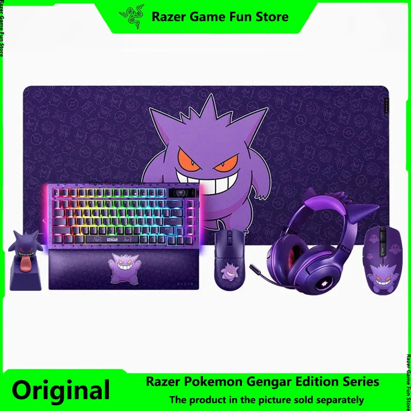 Razer Pokemon Gengar Edition Mouse Mat BlackWidow V4 Pro 75% Keyboard Gengar Wireless Mouse Gengar RGB Headset Gengar Keycap
