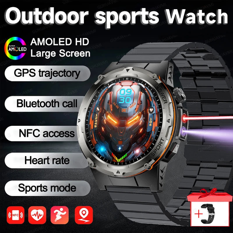 2025 NEW Top Popular Outdoors GPS tracker Sports Smart Watch Men 500mAh NFC HD Call IP68 depth waterproof Smart Watch T-REX3 Men