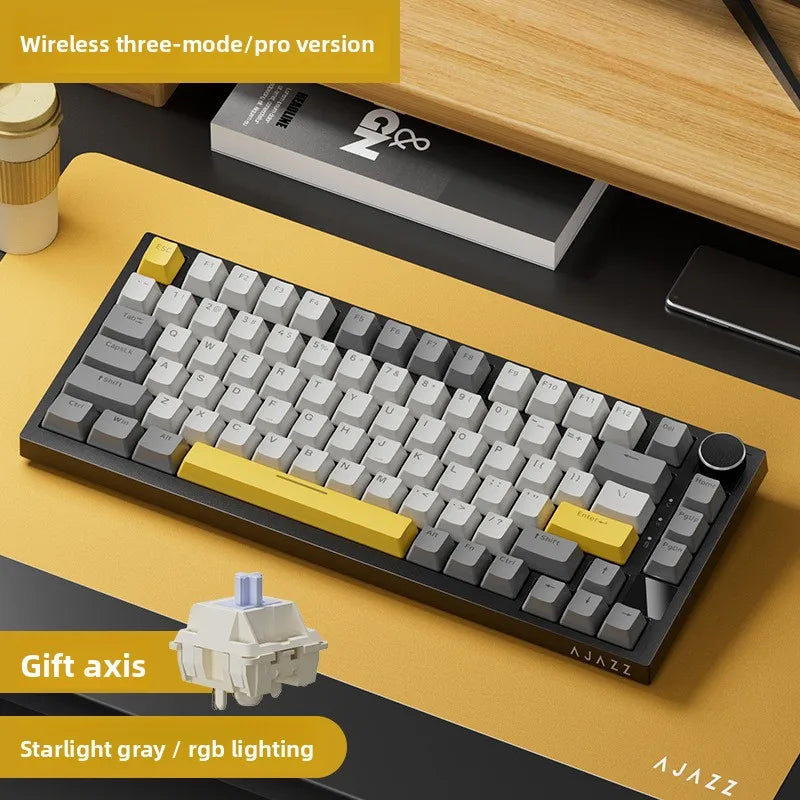 Heijue AK820pro Wireless Tri-Mode Mechanical Keyboard Customizable 75%