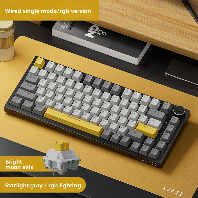 Heijue AK820pro Wireless Tri-Mode Mechanical Keyboard Customizable 75%