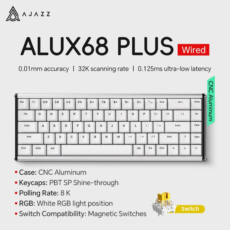 AJAZZ AK680 MAX Mechanical Keyboard HE Hall Effect Switch 60% 8k/1K RGB Wired/Wireless