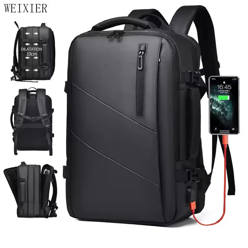 Weixier 16 Inch Large-capacity Men's High-end Backpack Computer Bag High-end Business Bag Expandable Backpack Witch USB