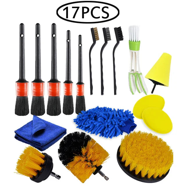 UNTIOR Electric Drill Brush Attachment Set Power Scrubber Brush Car Polisher Kitchen Bathroom Cleaning Tool Car Detailig Brushes