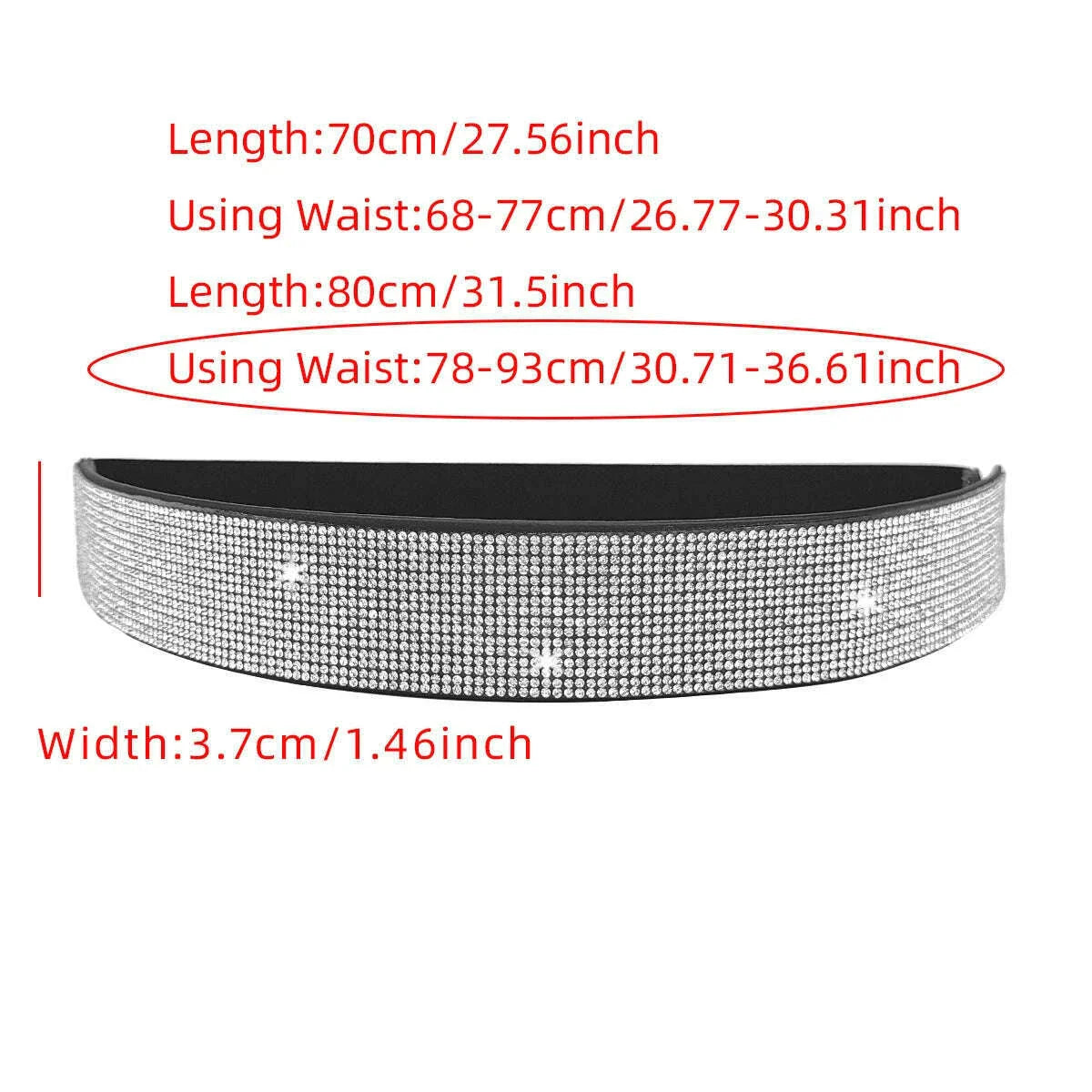 Advanced women's rhinestone belt, women's fashion dress, elastic belt, wedding party accessories