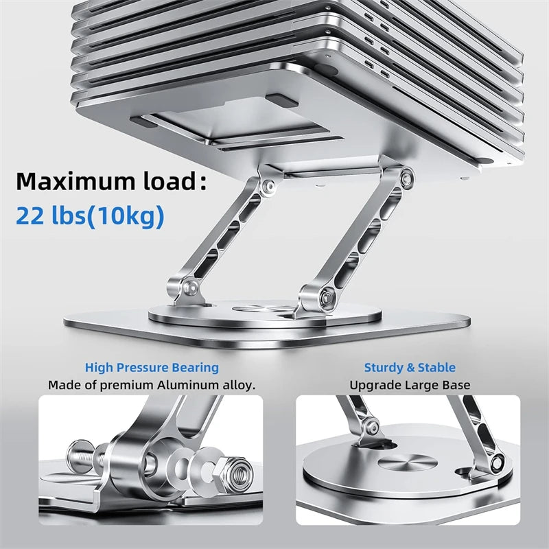 360 Rotating Aluminum Alloy Adjustable Desk Laptop Stand for Macbook Air Pro