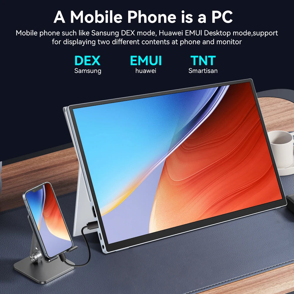 Portable Monitor Touchscreen 14 Inch 1920X1200P Ultra-Slim HDR FHD IPS Travel Display with case and Speakers