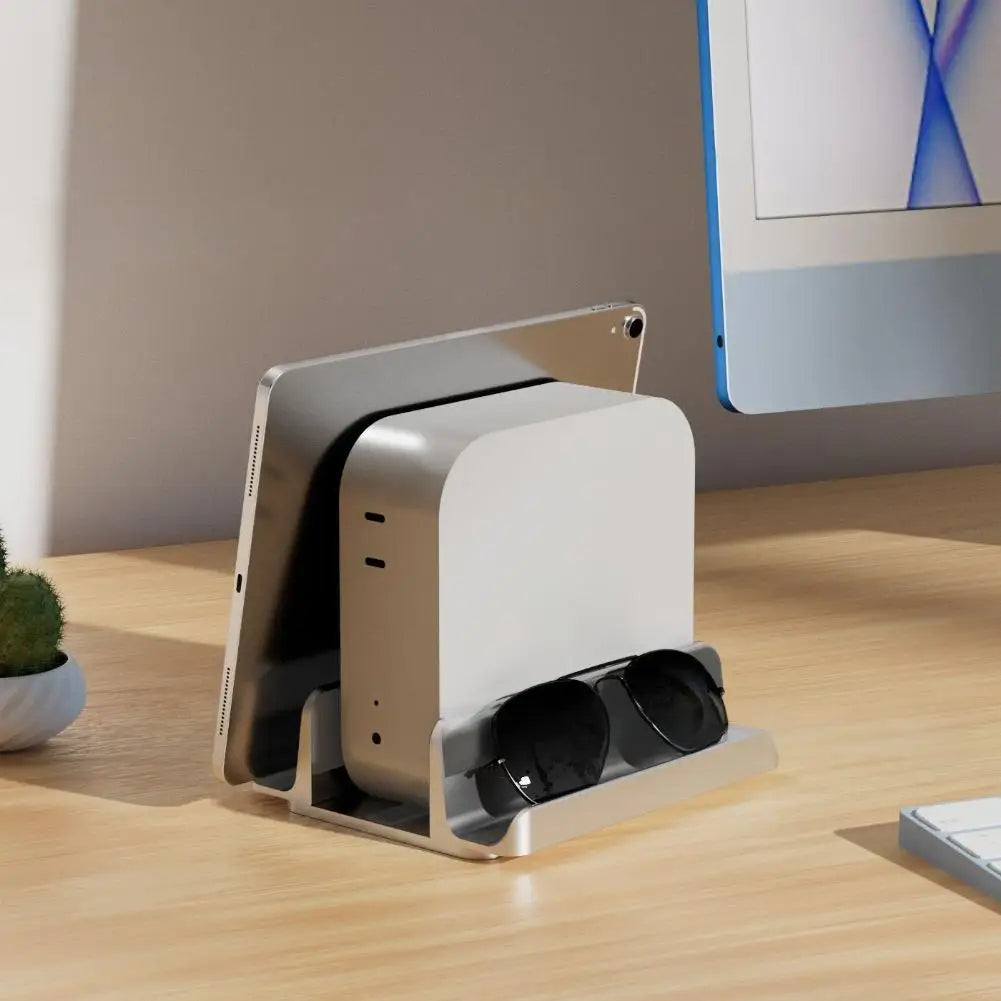 4 in 1 Office Laptop Stand Vertical Save Desktop Space Easy To Place Computer Accessories Scalable Width Office Desk Storage