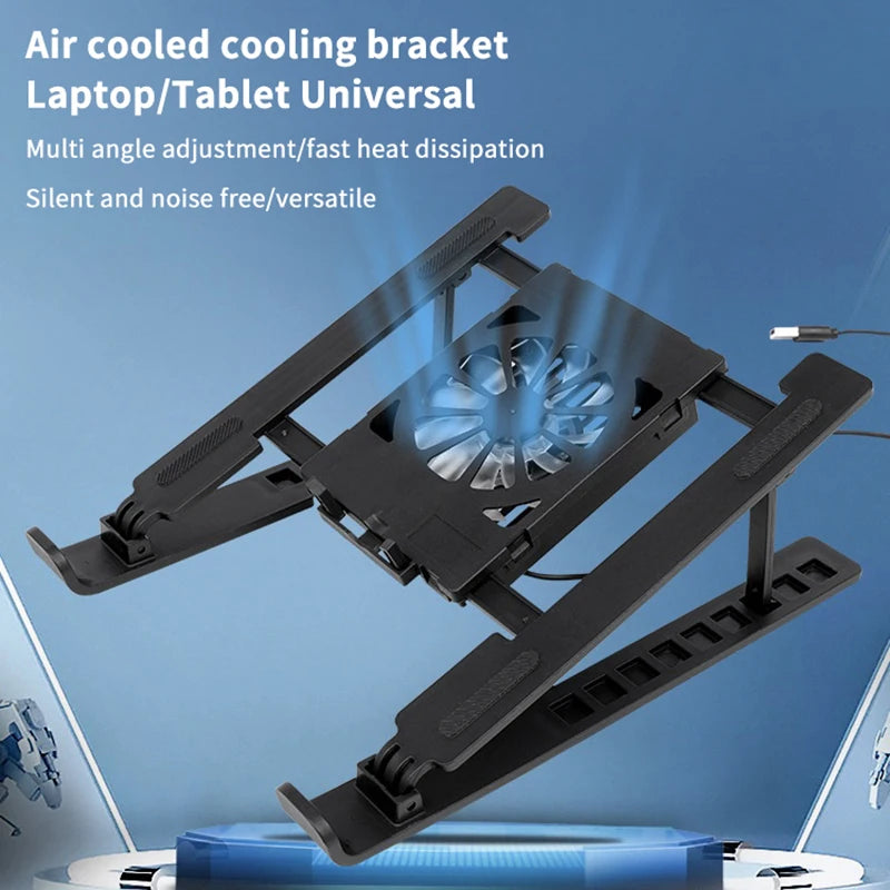Foldable Laptop Cooling Stand Base Portable Notebook Cooler With Cooling Fan Pad Holder Radiator Bracket Heighten Rack