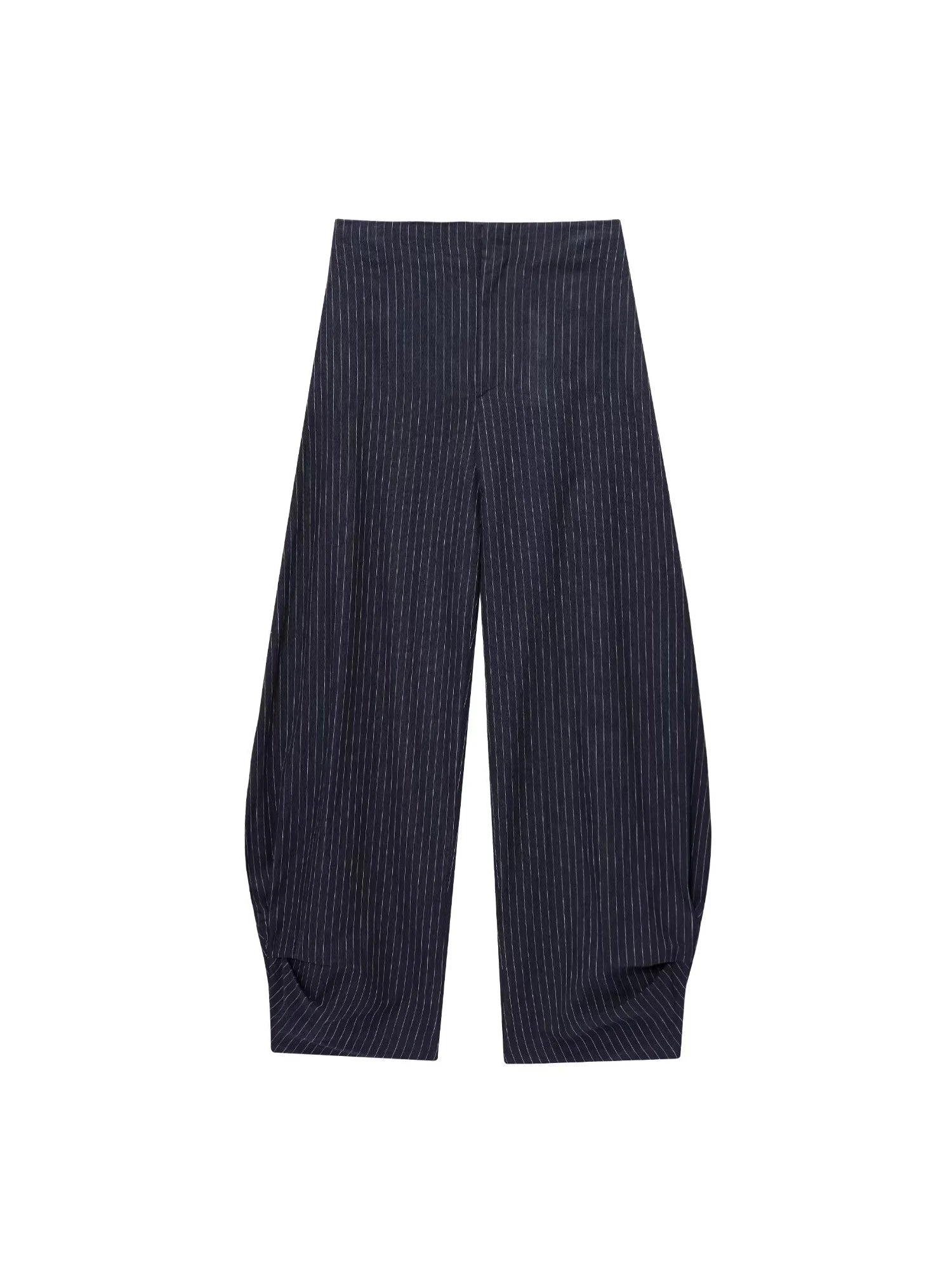 European and American style 2025 summer new women's clothing retro fashion casual versatile balloon style striped pants