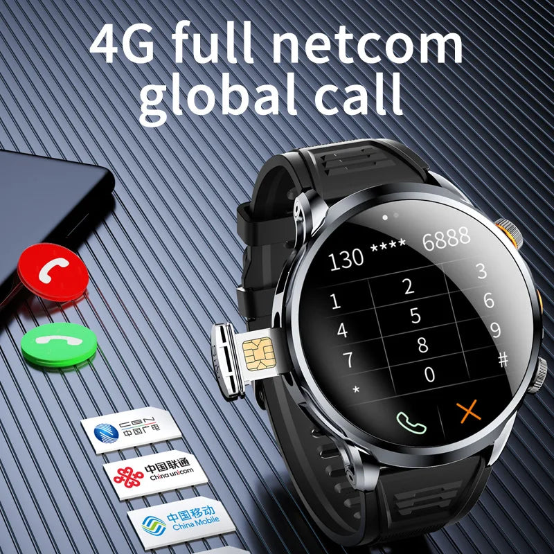 5G/4G Smart Watch 1.95 inch AMOLED 1100mah Battery 8GB+128GB RAM 500W Camera GPS WIFI Google APP Download Smartwatch Android 9.0