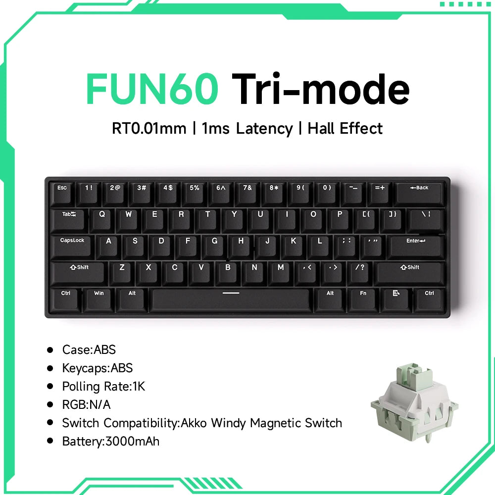 Akko MonsGeek FUN68 FUN60 PRO&MAX  HE Magnetic Keyboard 60% 65% Gaming Keyboards Rapid Trigger 8K Custom Keyboard Gamer Esports