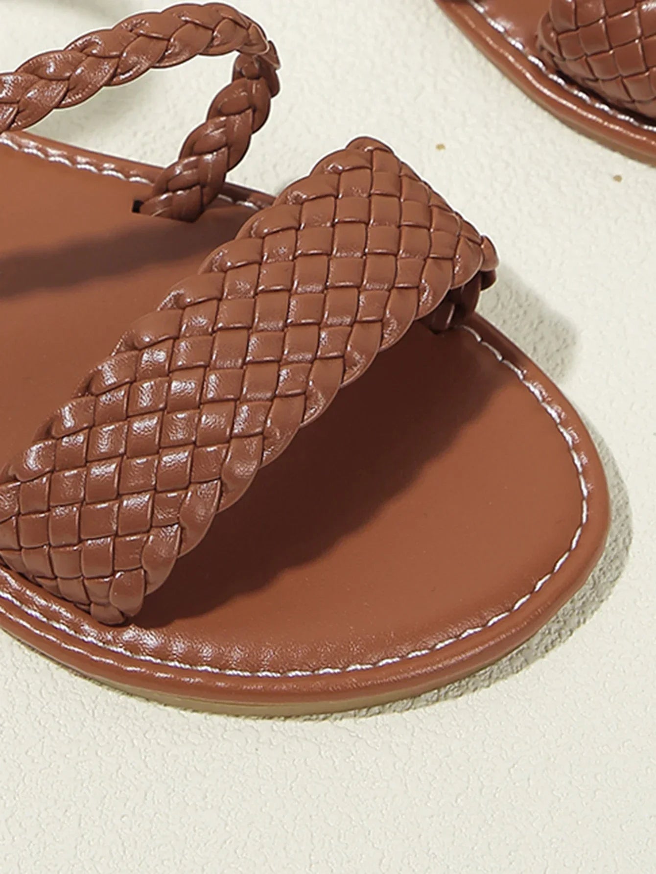 Novalee – Women’s Brown Flat Sandals Braided Casual Comfort Shoes