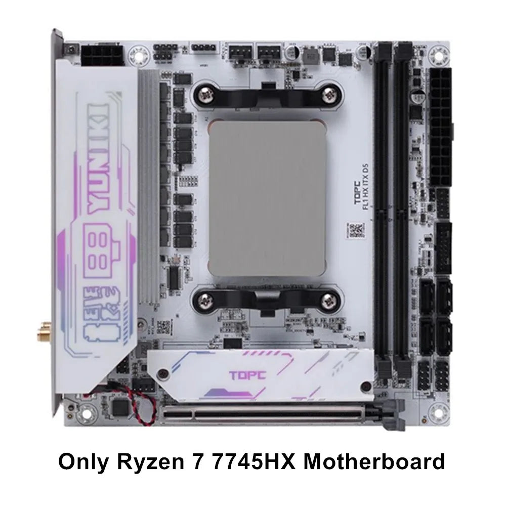 AMD Ryzen 9 8945HX R7 7745HX Topc 4-Bay NAS Gaming Motherboard 2*M.2 NVMe 4*SATA PCIe4.0X16 2.5G LAN Mini ITX Mainboard WiFi6E
