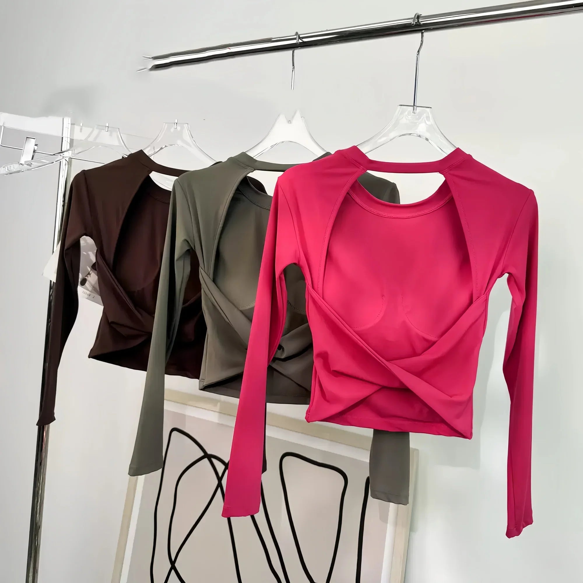 Yoga long-sleeved fixed-style sports bra