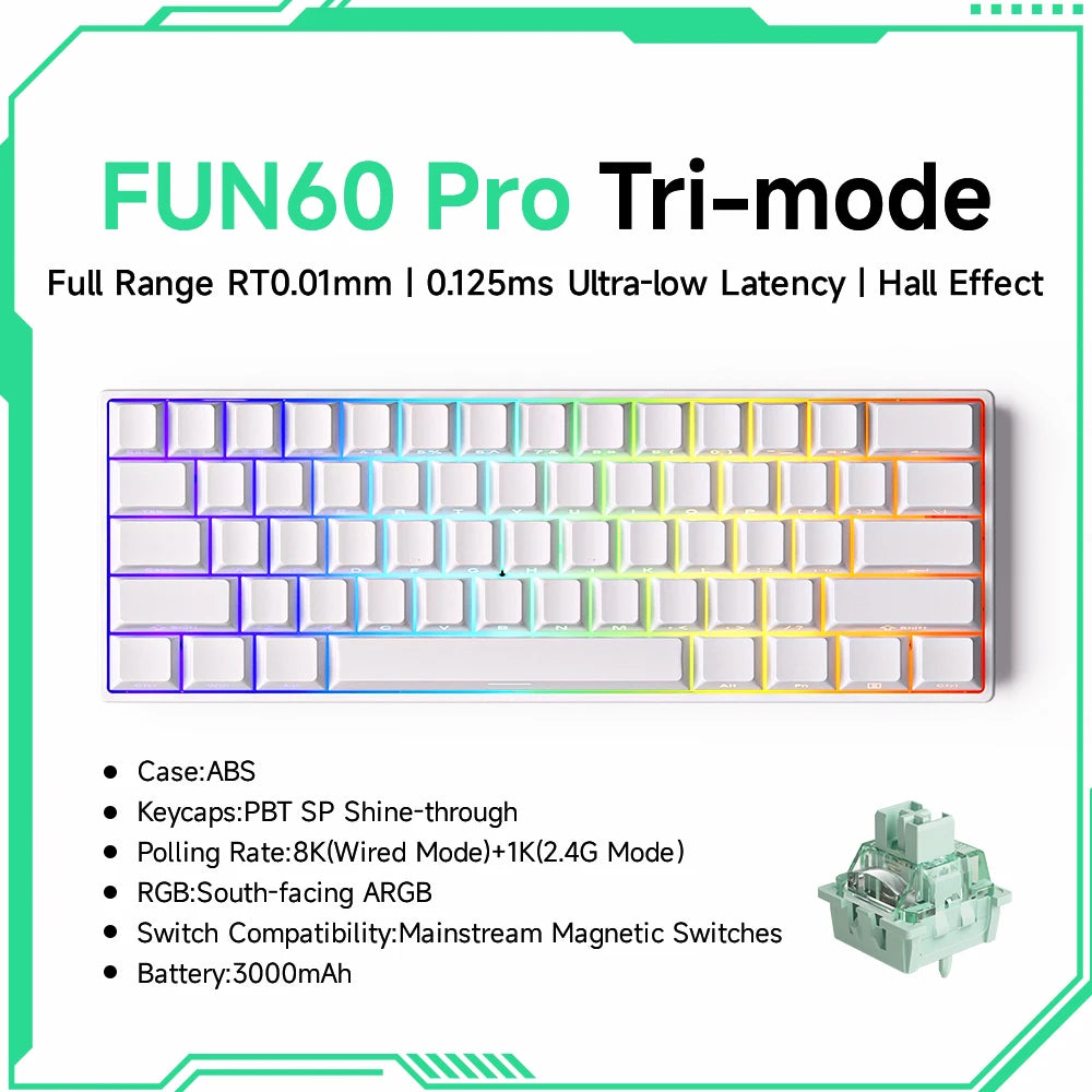 Akko MonsGeek FUN68 FUN60 PRO&MAX  HE Magnetic Keyboard 60% 65% Gaming Keyboards Rapid Trigger 8K Custom Keyboard Gamer Esports