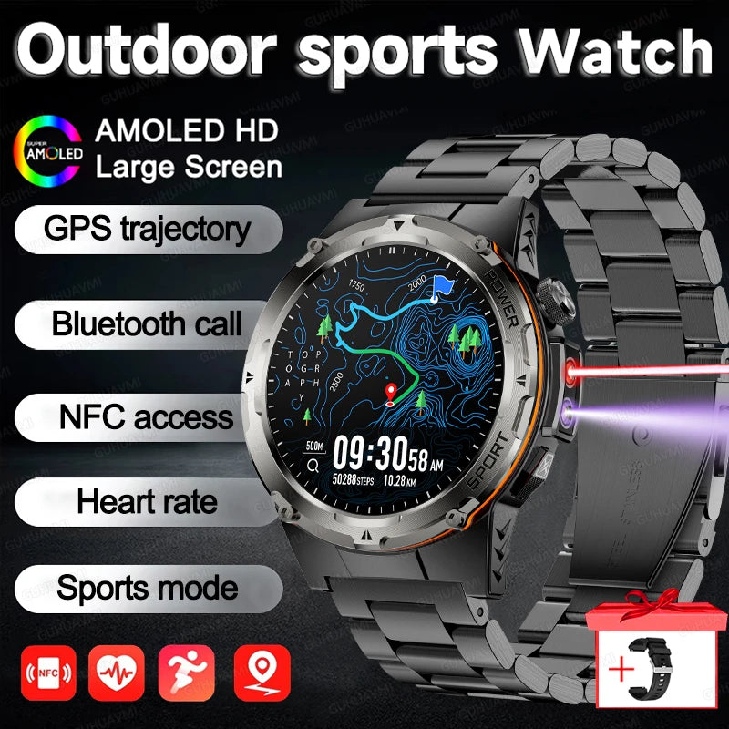 2025 NEW Top Popular Outdoors GPS tracker Sports Smart Watch Men 500mAh NFC HD Call IP68 depth waterproof Smart Watch T-REX3 Men
