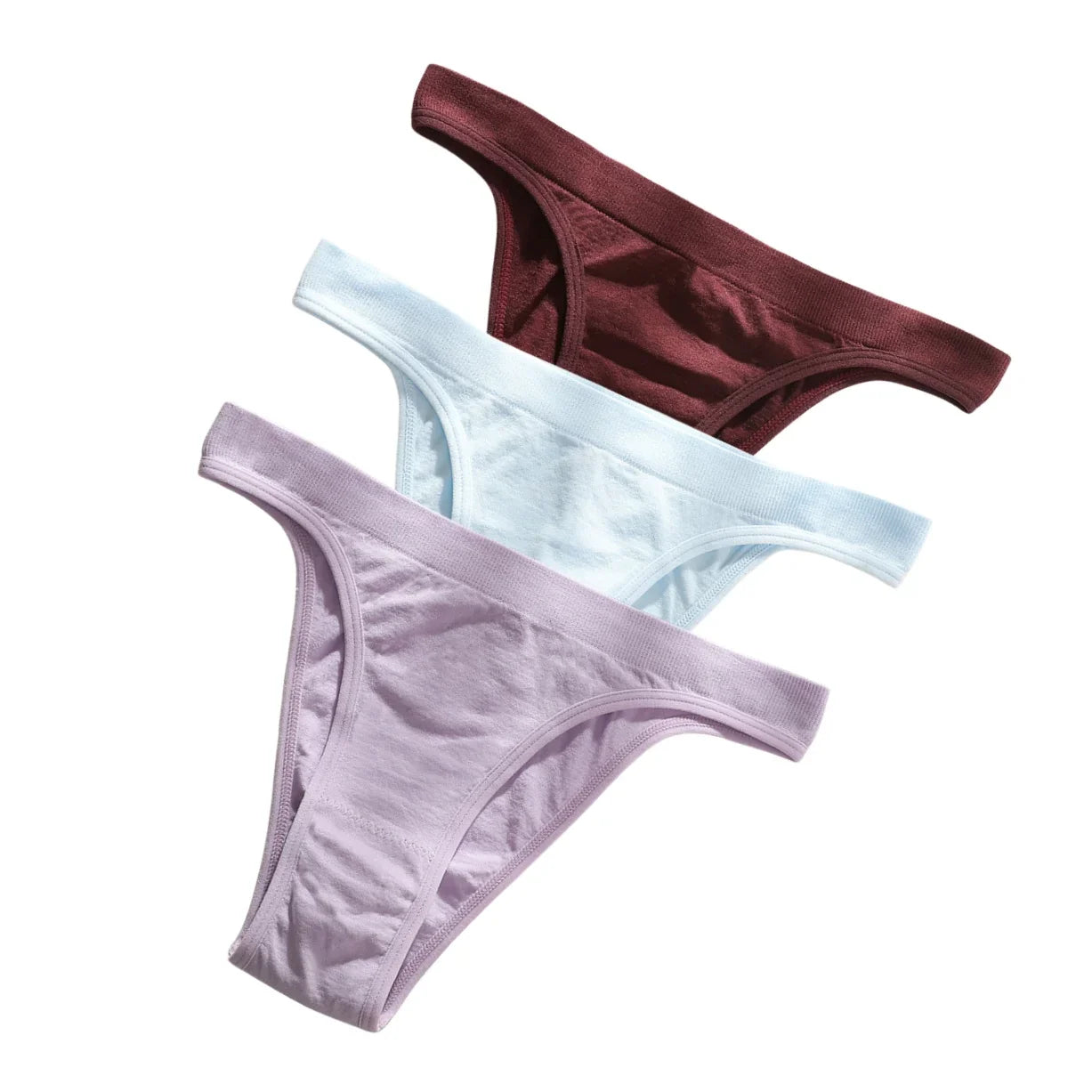 3PCS Set Women's High Rise Brazilian Panties Stretch Seamless Soft Sexy Lingerie