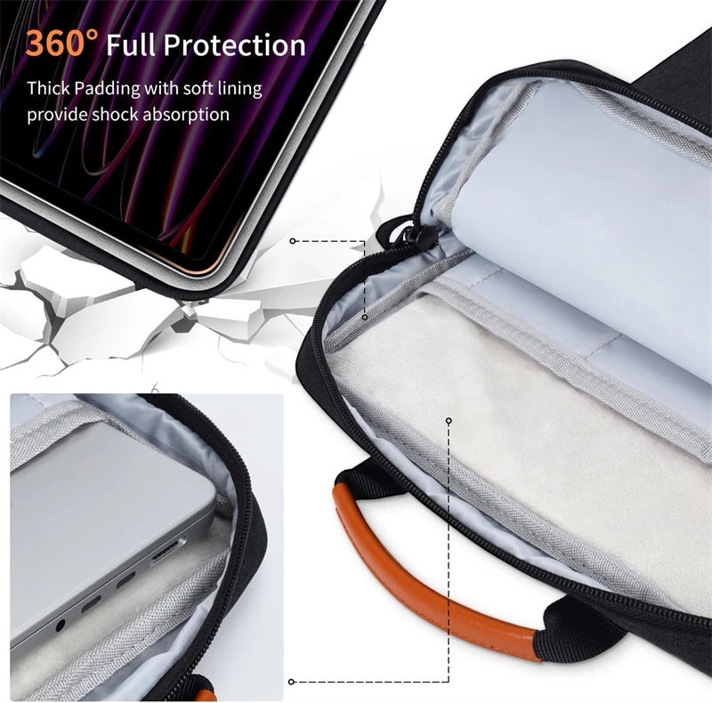 Shoulder Shockproof Handle Bag Laptop Sleeve Case for Macbook Air 11 12 13 13.6 Inch M4 M3 M2 Chip Mac Book Cover Accessories
