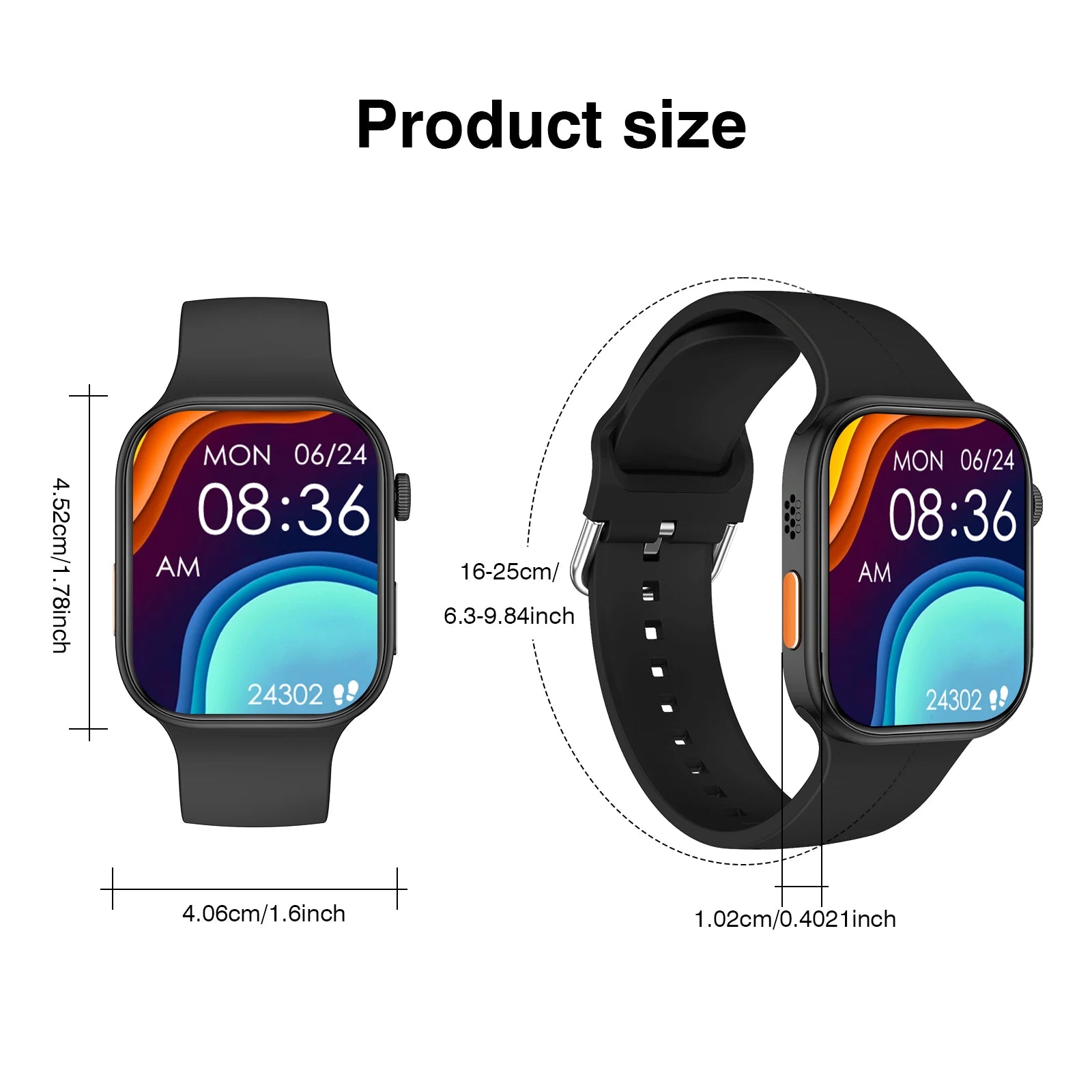 Smart Watch with 2.02-Inch HD Display – Wireless Calling/Dialing, Alarm/Message Notifications, Fitness Tracking, Music Control.