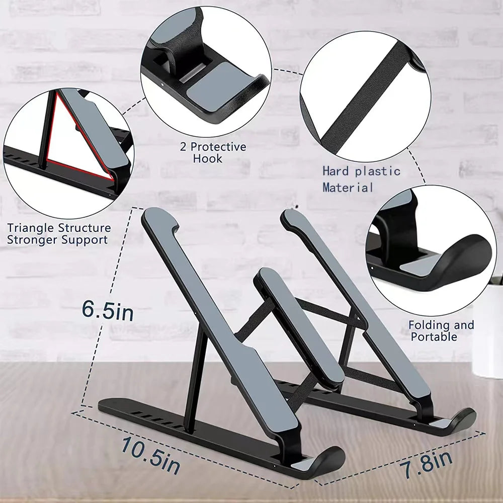 Laptop Stand Non-slip Desktop Laptop Holder Adjustable Foldable Notebook Stand for Notebook Macbook Pro Air IPad Pro DELL HP