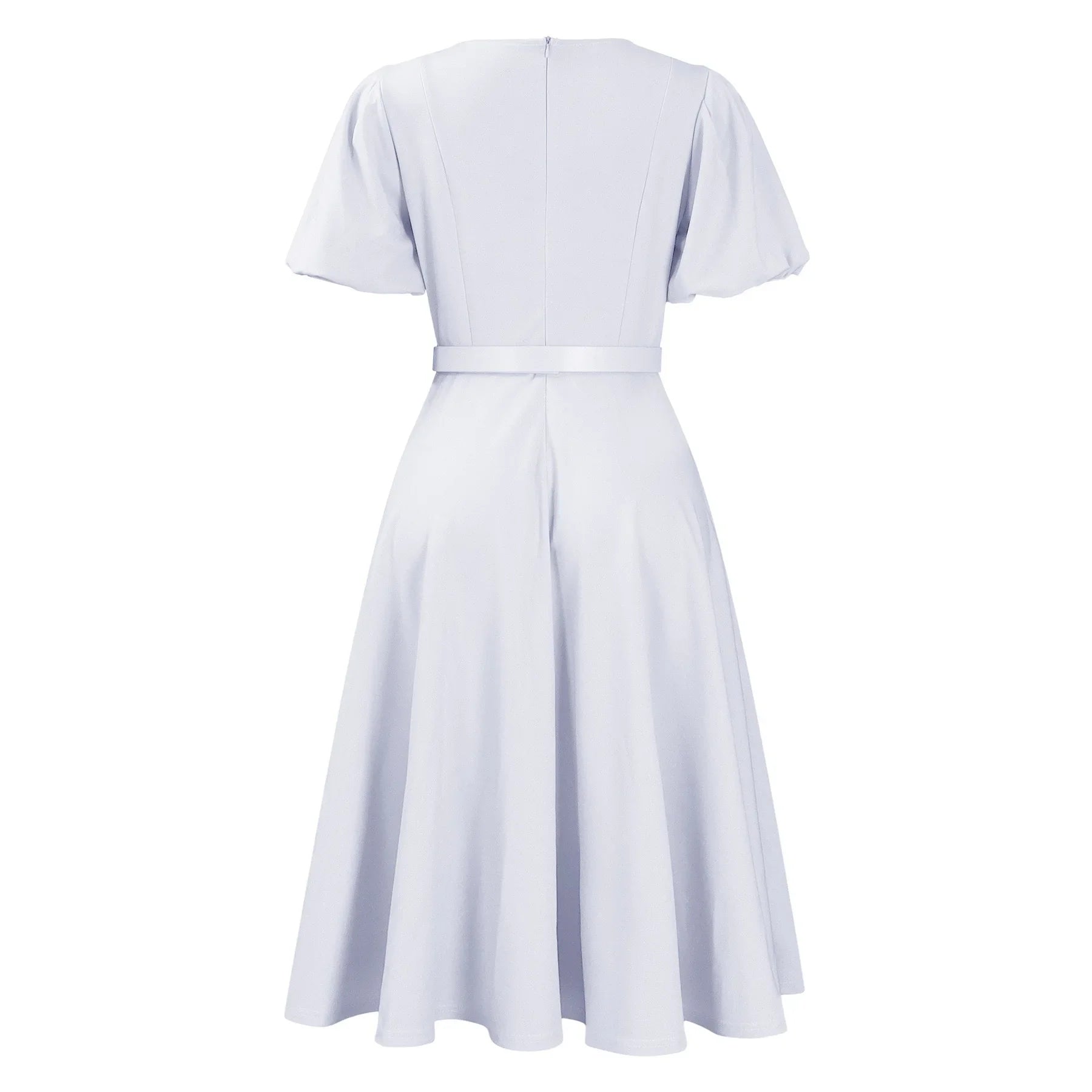 Elegant African Dresses For Women O Neck Short Sleeve Belt Waisted Pleated Mid Calf Fashion Female Birthday Party Dinner Dress