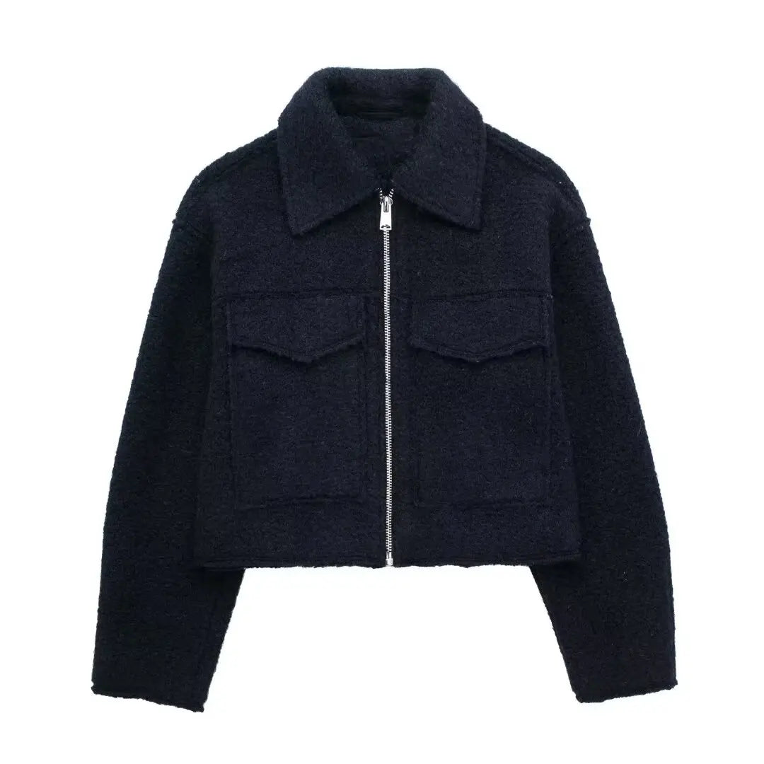 Arlena Cropped Wool-Blend Jacket