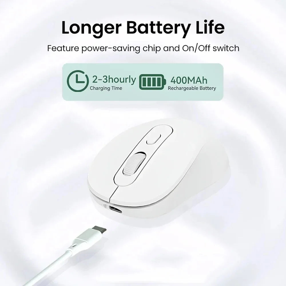 Bluetooth 5.2 Mouse 2.4G Wireless Mouse Rechargeable Dual Mode Gaming Mouse Silent Mouse 1600 DPI Mice For PC Laptop MacBook Pro