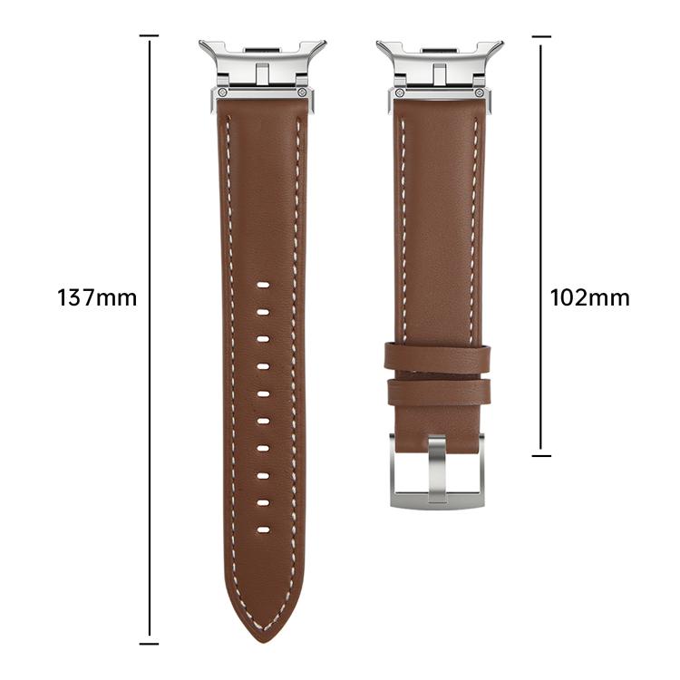 Metal Head Connector Genuine Leather Watch Band
