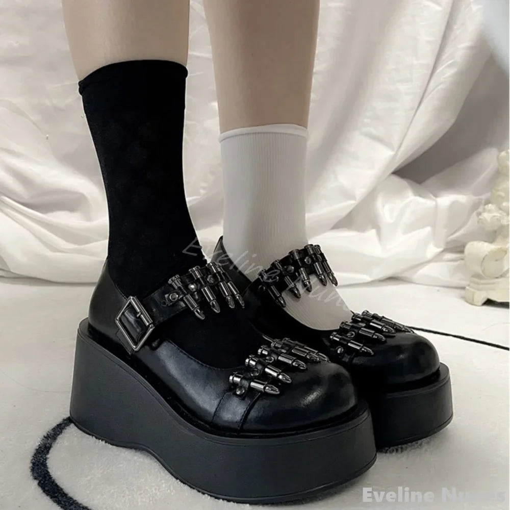 Bullet Studded Punk Platform Lolita Shoes