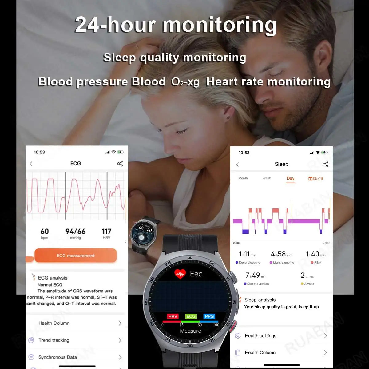 Airbag Smart Watch For huawei 2025 New health watch mens air Pump True Accurately Blood Pressure watches Uric Acid Blood Lipids