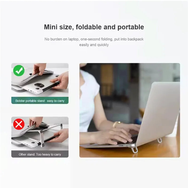 WeSeW 1 Pair Laptop Stand Portable Aluminum Notebook Stand 11.6-17inch for iPad for Macbook Air for HP For Lenovo For Asus
