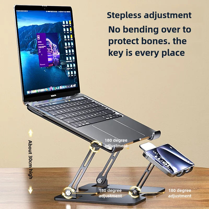 Laptop Stand Office Liftable Carbon Steel Laptop Stand Two in One Heightened Foldable Vertical Cooling Ergonomic Laptop Stand
