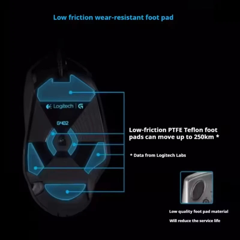 Logitech G402 Wired Gaming Mouse with 8 Programmable Buttons, High-speed Fusion Engine, RGB Lighting, for PC Laptop Gamers