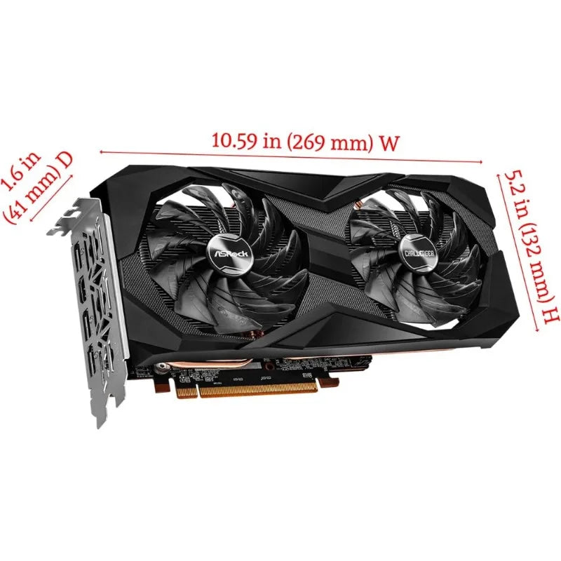 AMD Radeon RX 6600 8GB GDDR6 128-bit PCI Express 4.0 Graphics Card Dual Fan HDMI DP Silent Cooling