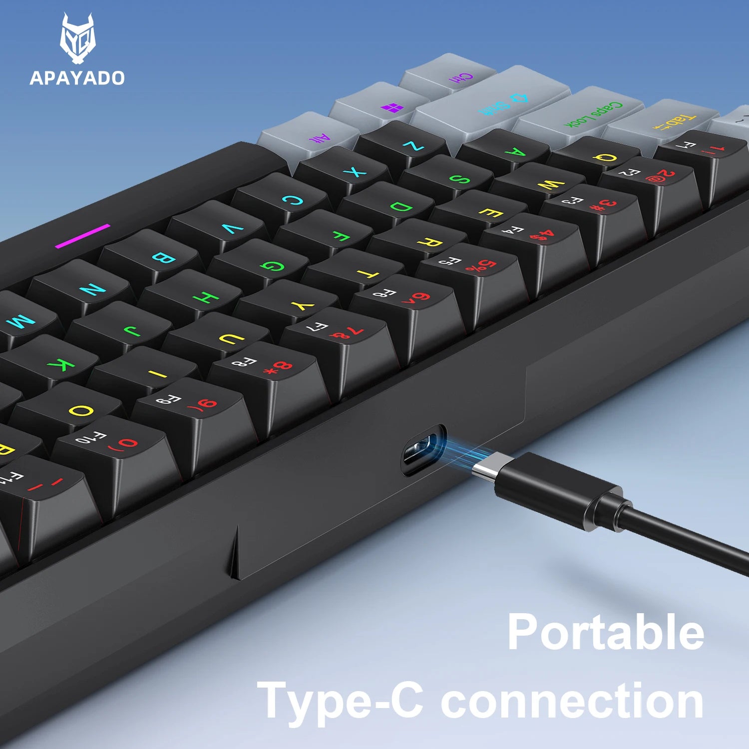K61 Wired Mechanical Keyboard,61-key Design,1000Hz Return Rate,USB2.0