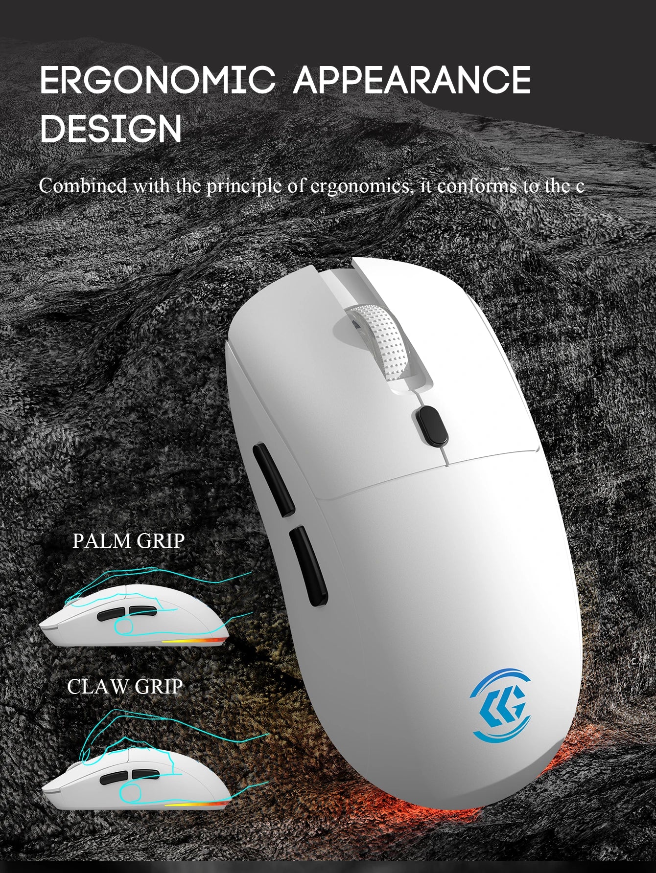 2.4G wireless mouse, 6-button rechargeable light-emitting mouse, portable game office, 3600DPI