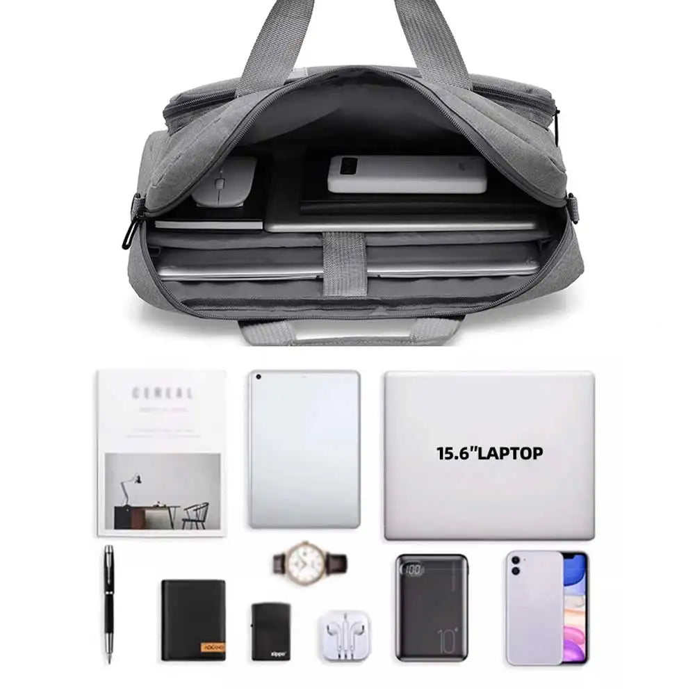 3-in-1 Waterproof Laptop Briefcase - 15.6 Inch Shockproof Computer Bag for Men Women  Tote & Messenger