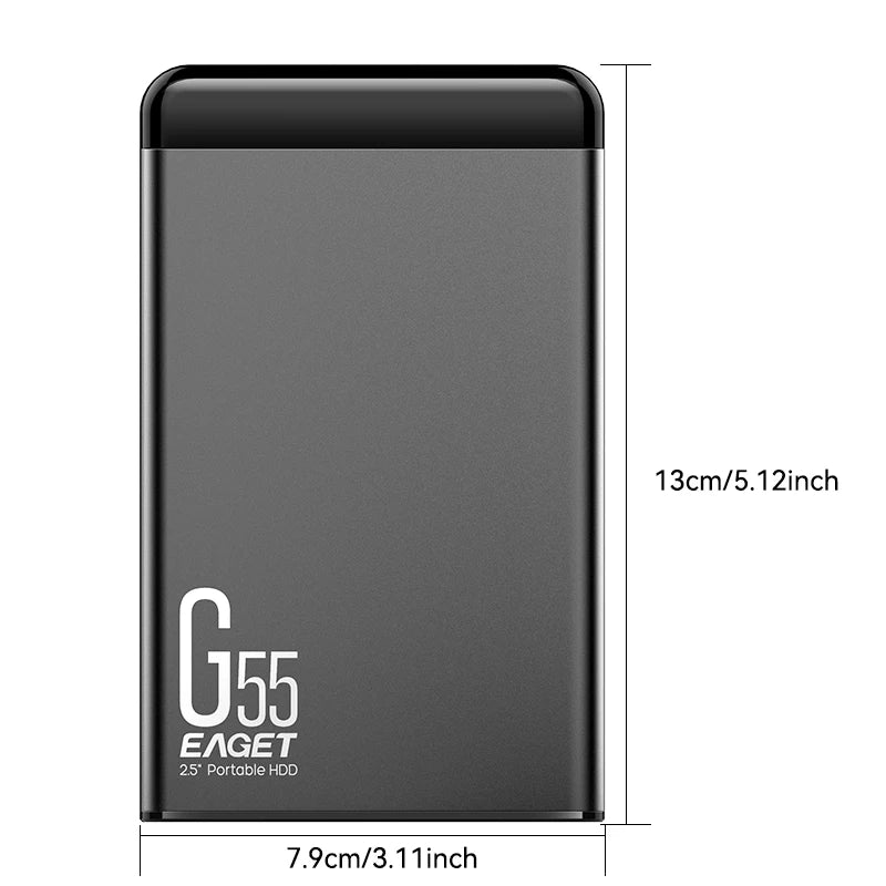 EAGET Portable HDD External Hard Drive 500GB 1TB 2TB LED External Hard Disk 2.5in 5Gbps Portable Hard Drives for Laptop Desktop