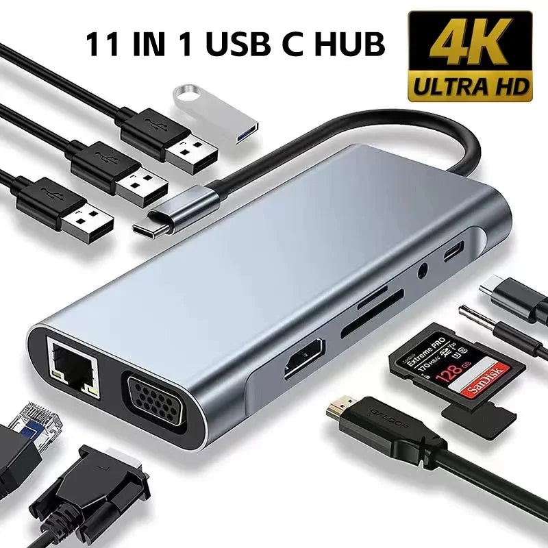 3 in 1 Usb Hub USB C to HDMI-compatible Splitter HUB Type-c to HDMI