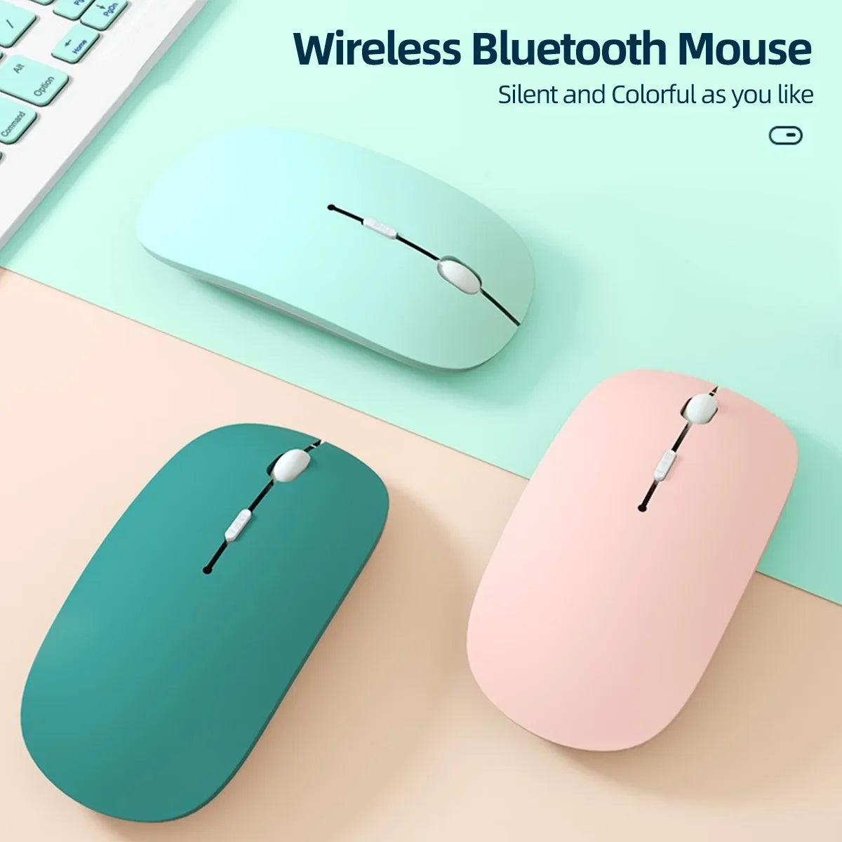 Bluetooth-compatible Mouse Wireless Mouse Silent Computer Mice Portable Working Gaming Mouse for Laptop iPad Air Pro Tablet PC