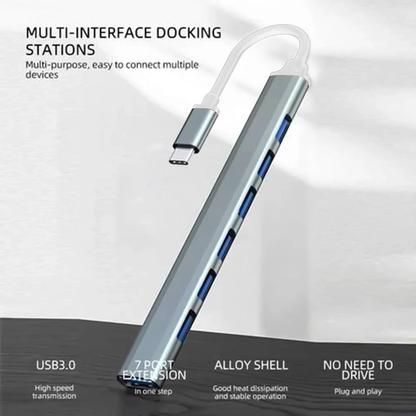 7 Ports USB HUB USB C USB 3.0 HUB 7-in-1 Type C