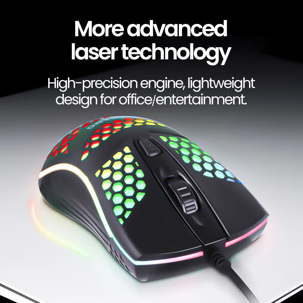 USB Wired Mouse RGB Luminous Gaming Mouse 1600DPI Desktop Laptop Mute Office Computer Wired Mouse for Windows PC & Laptop