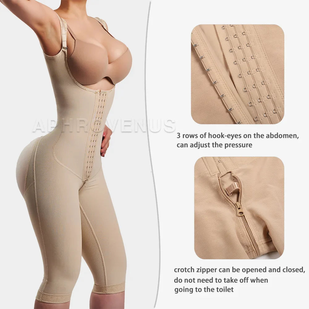 Fajas Colombianas Women Long-pants Full Body Shapewear Postpartum Waist Trainer Shaper Post Liposuction Tummy Control Bodysuit