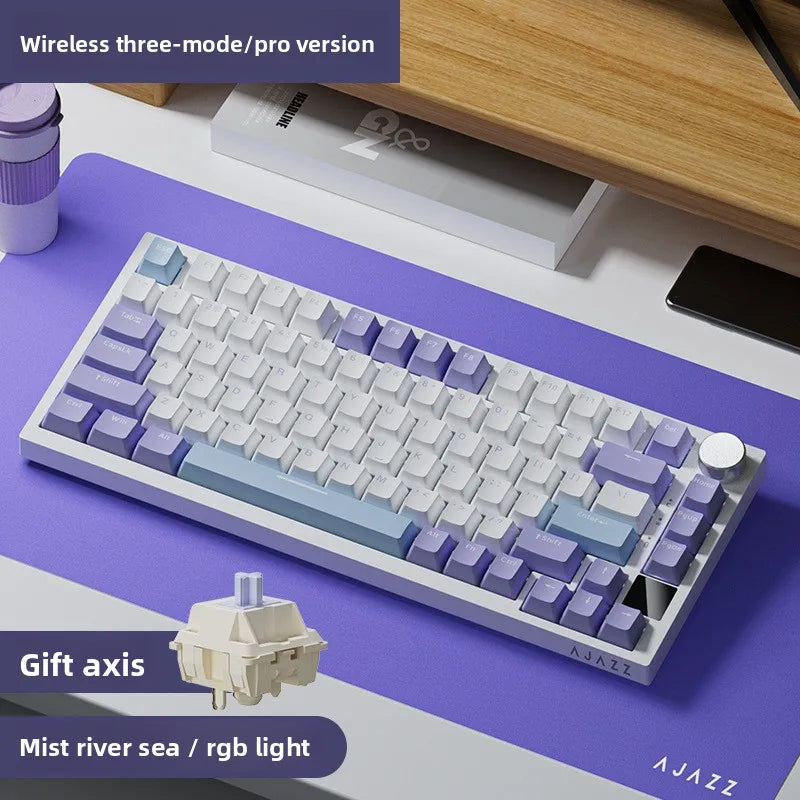 Heijue AK820pro Wireless Tri-Mode Mechanical Keyboard Customizable 75%