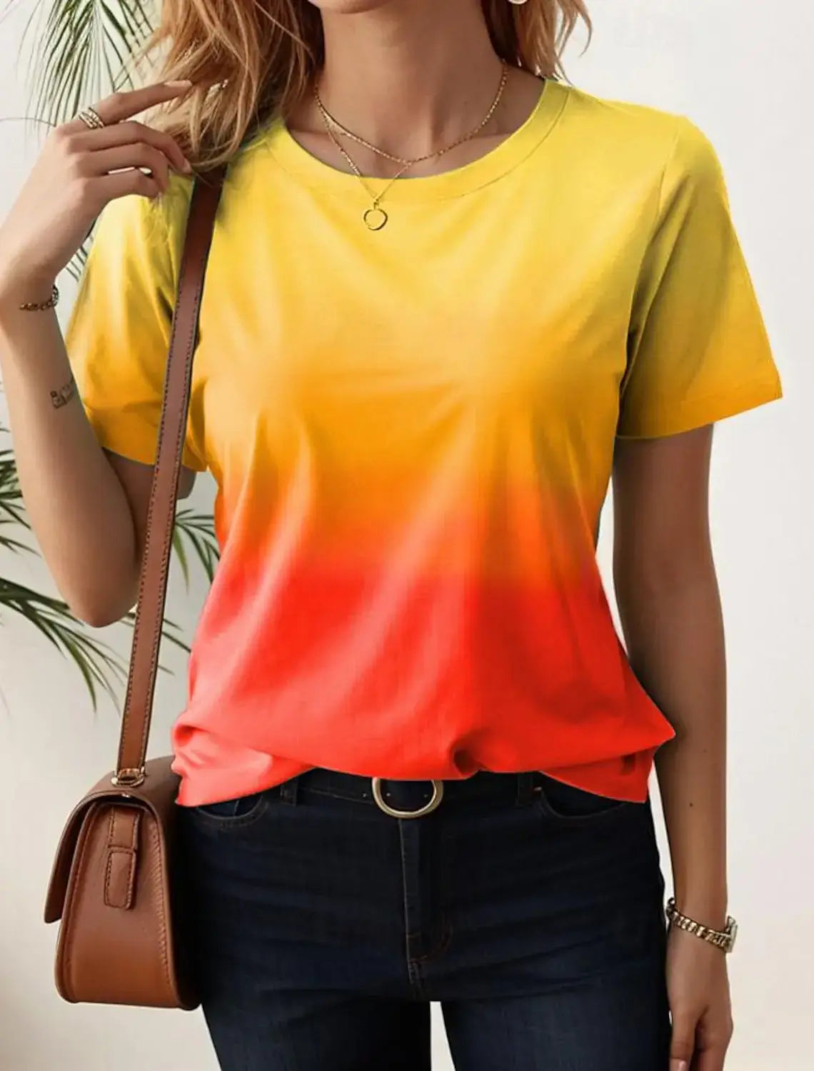 3D Gradient Print Women's Oversized T-Shirts