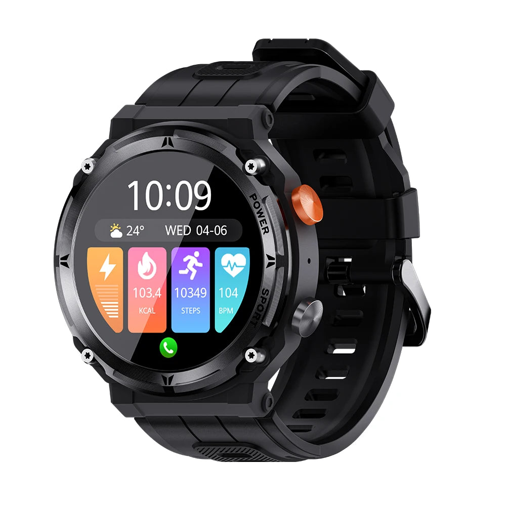 Outdoor Military Smartwatch Bluetooth Call Fitness Sports