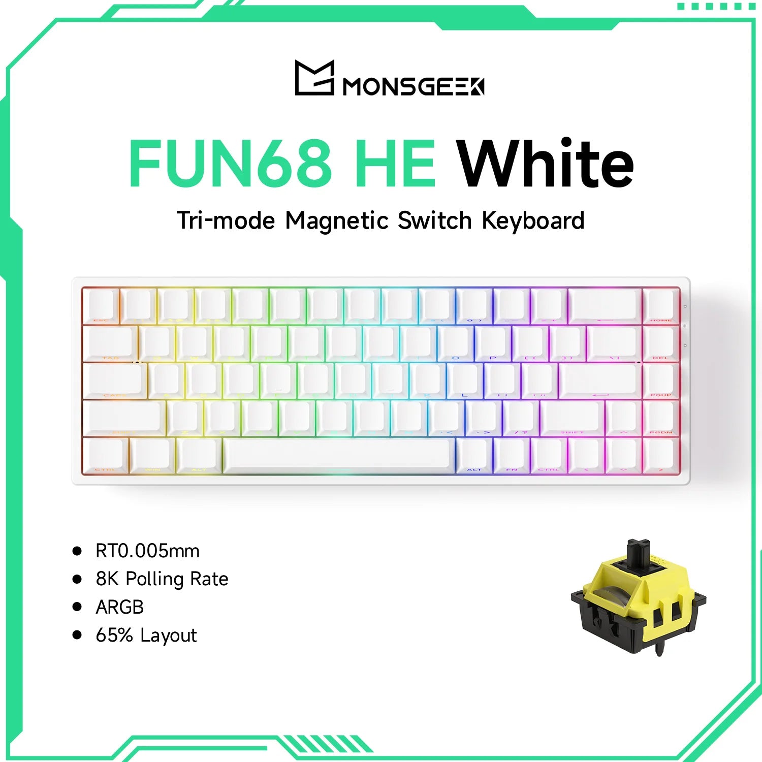 Akko MonsGeek FUN68 FUN60 PRO&MAX  HE Magnetic Keyboard 60% 65% Gaming Keyboards Rapid Trigger 8K Custom Keyboard Gamer Esports
