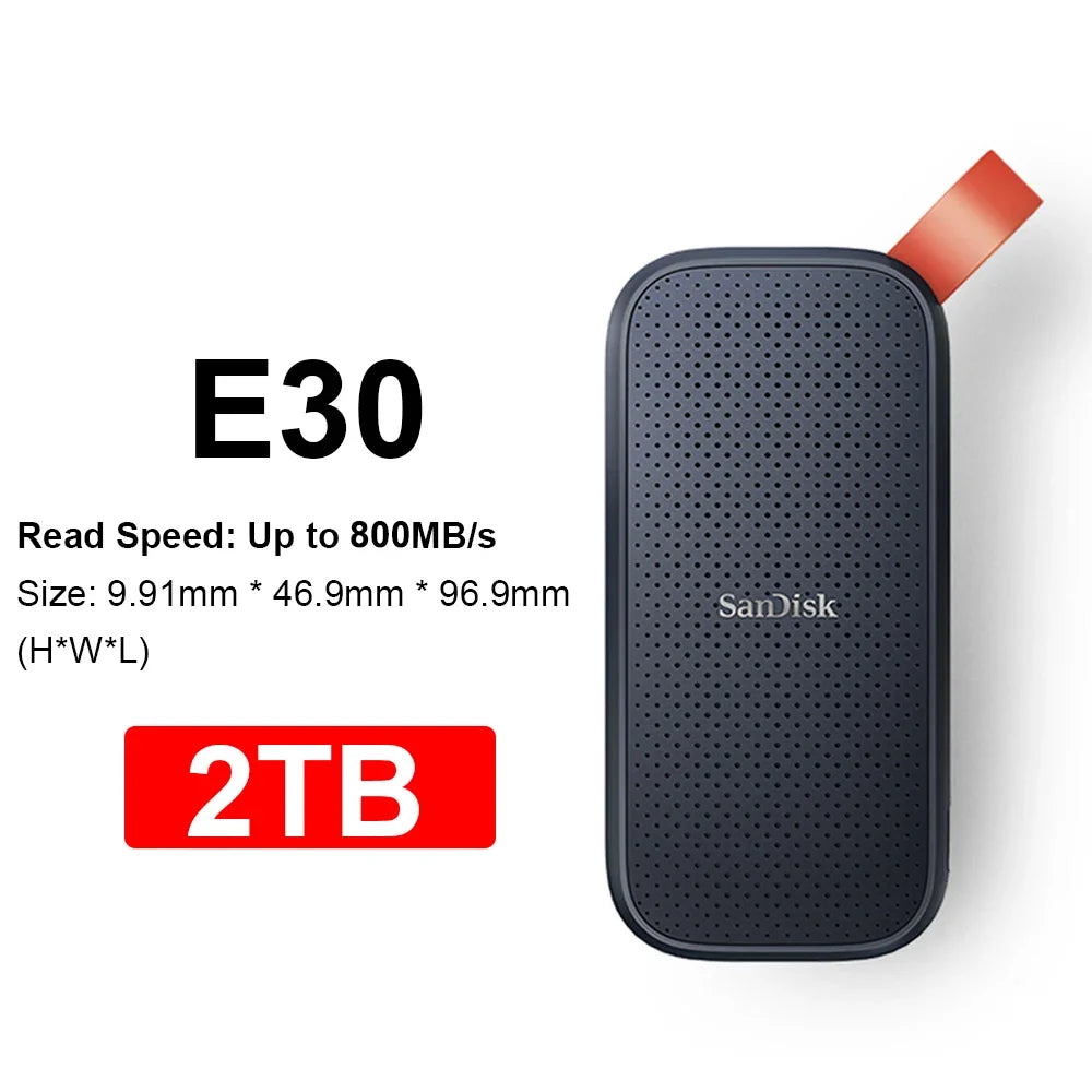 SanDisk E30 SSD Solid State Drive USB 3.2 Gen2 Hard Disk 480GB 1TB 2TB